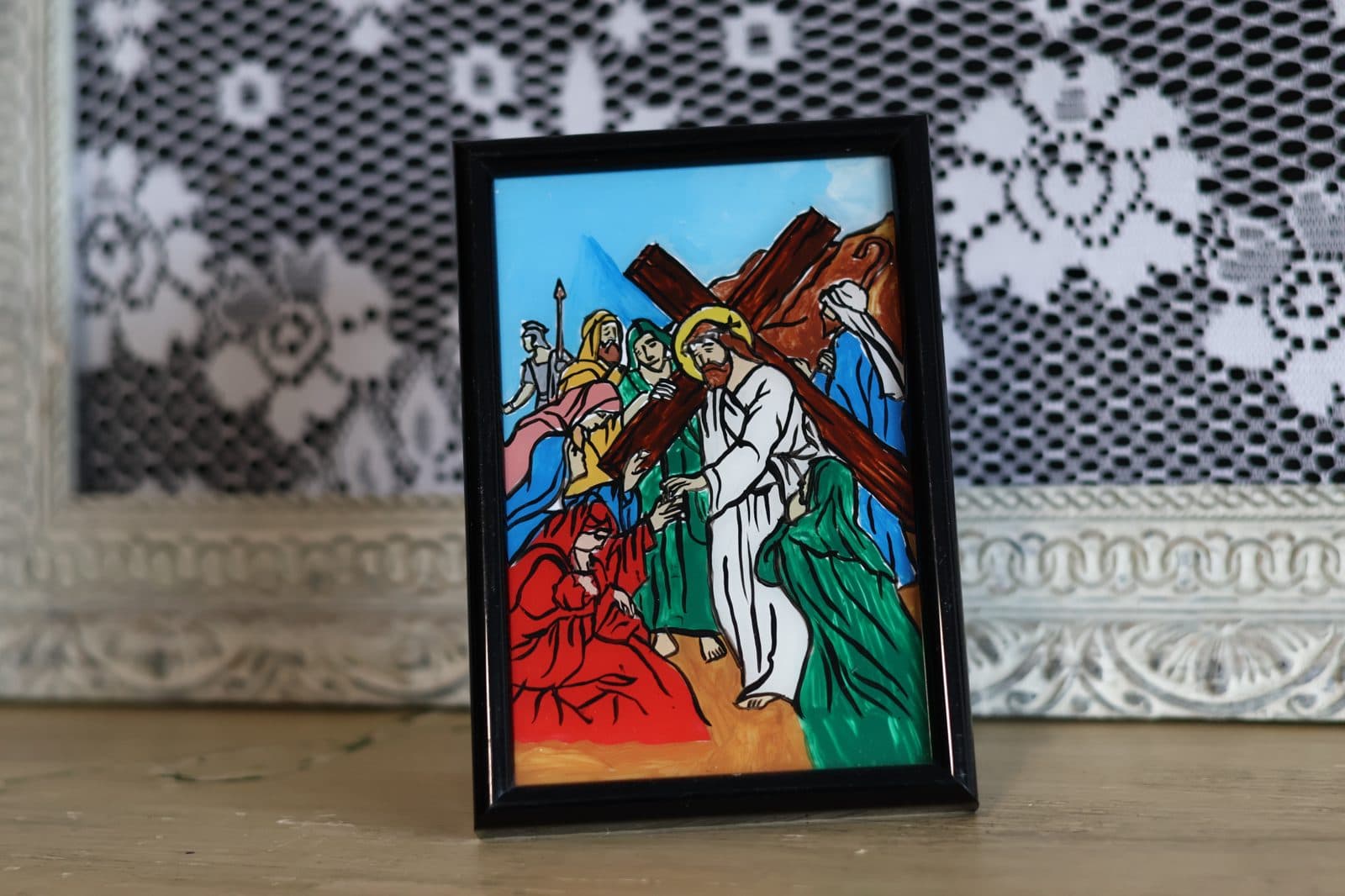 Icoana pe sticla - ”Drumul Crucii ” - varianta 3 2